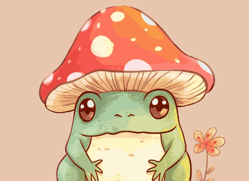 Cute:7ziqkivryto= Mushroom Frog